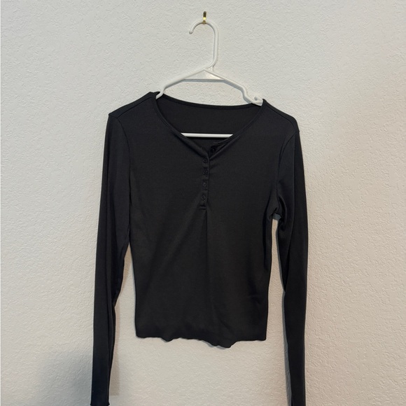 Black Long Sleeve Thermal Tee - Picture 1 of 1